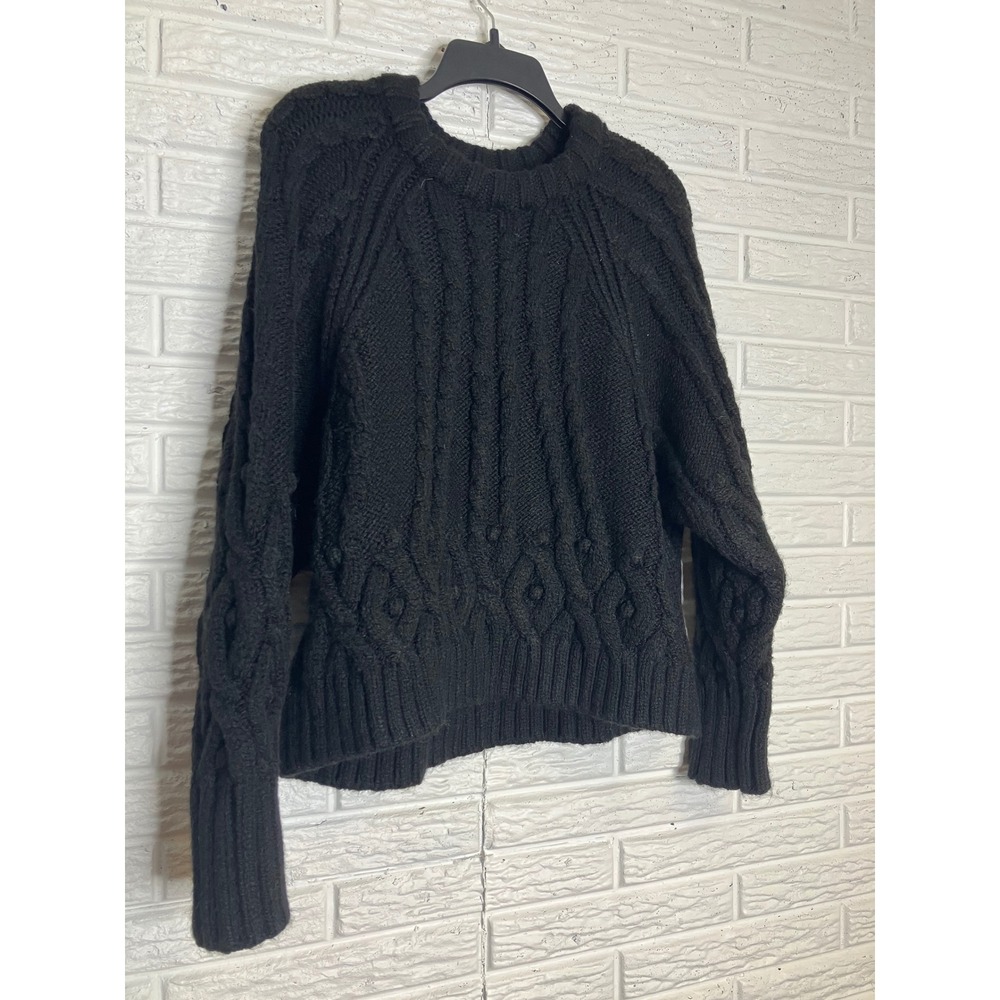 Zara black cable knit bobble Sweater women's size medium brand new chunky trendy